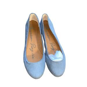 American Rag Cie Aellie Perforated Fabric Ballet Flat shoes blue size 11 NEW